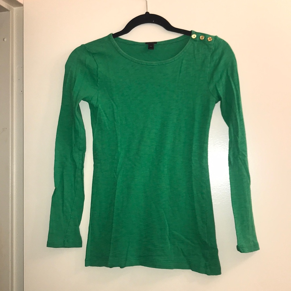 J. Crew green long sleeve tee